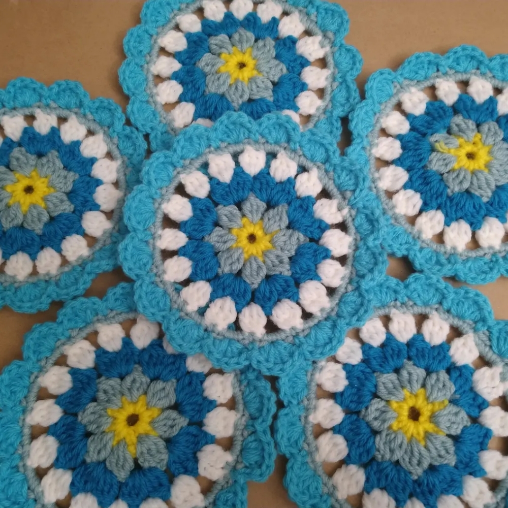 Mandala coasters handmade crochet, made to order